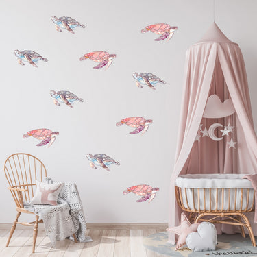 Watercolor Turtles Wall Decals